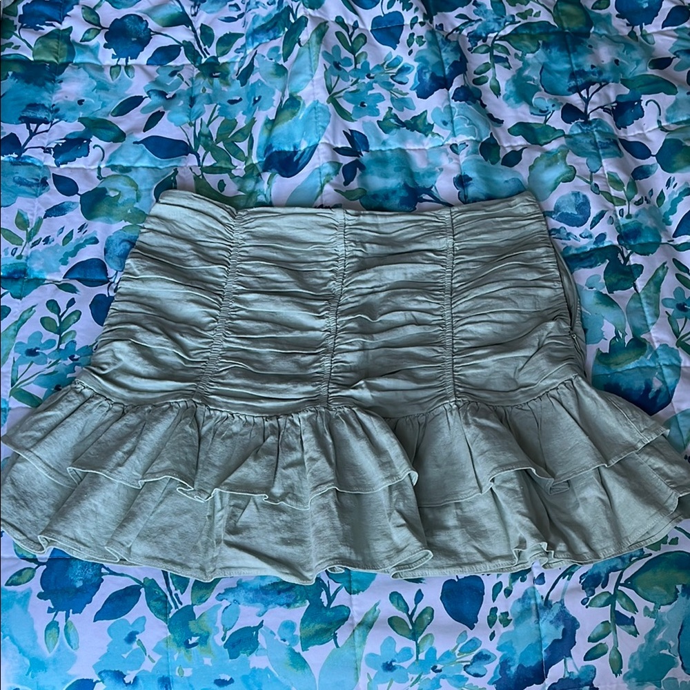 Zara Green Ruffled Skirt